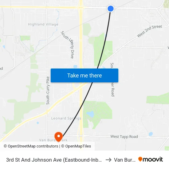 3rd St And Johnson Ave (Eastbound-Inbound) to Van Buren map