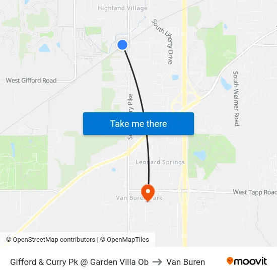 Gifford & Curry Pk @ Garden Villa Ob to Van Buren map