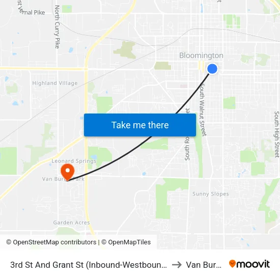 3rd St And Grant St (Inbound-Westbound) to Van Buren map