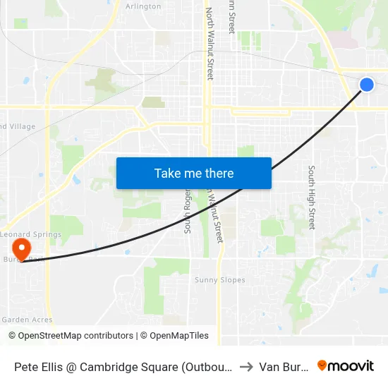 Pete Ellis @ Cambridge Square (Outbound) to Van Buren map