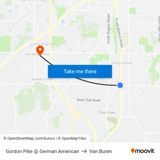 Gordon Pike @ German American to Van Buren map