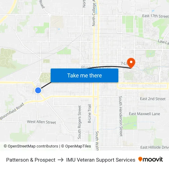 Patterson & Prospect to IMU Veteran Support Services map