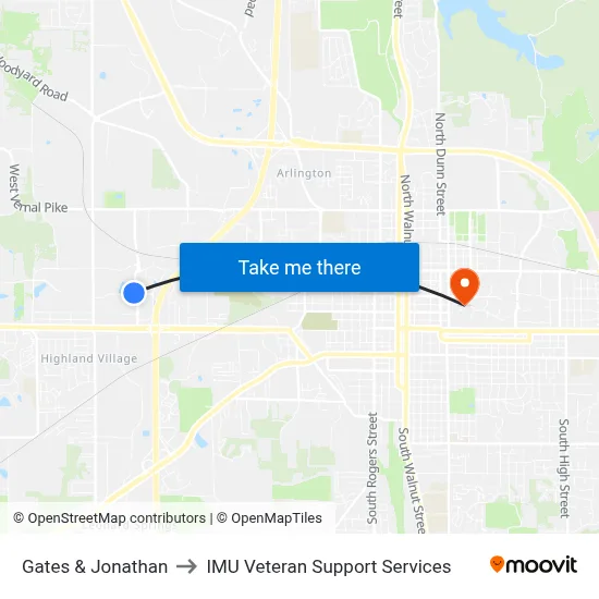 Gates & Jonathan to IMU Veteran Support Services map
