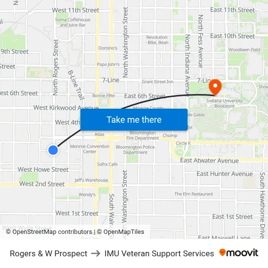 Rogers & W Prospect to IMU Veteran Support Services map