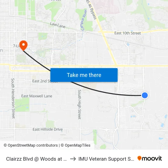 Clairzz Blvd @ Woods at Latimer to IMU Veteran Support Services map