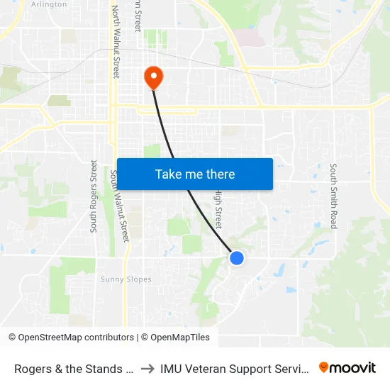 Rogers & the Stands Ob to IMU Veteran Support Services map