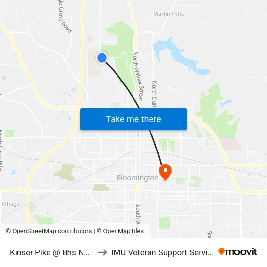 Kinser Pike @ Bhs North to IMU Veteran Support Services map
