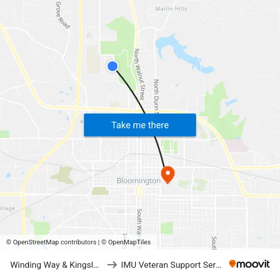 Winding Way & Stonycrest to IMU Veteran Support Services map