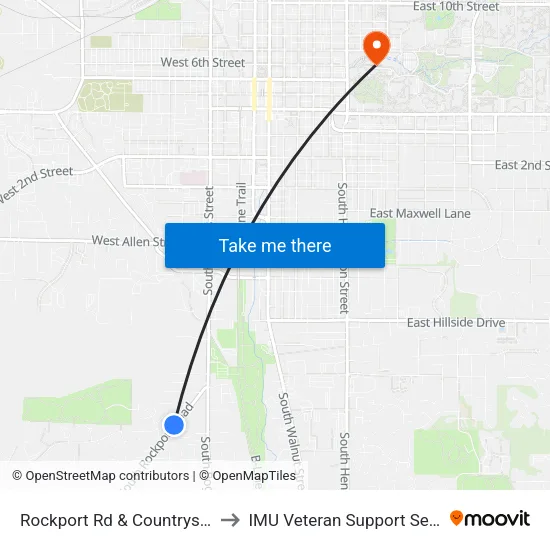 Rockport Rd & Countryside Ln to IMU Veteran Support Services map