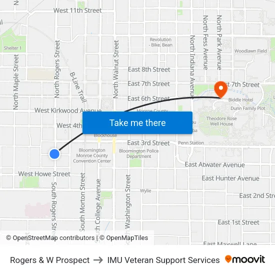 Rogers & W Prospect to IMU Veteran Support Services map