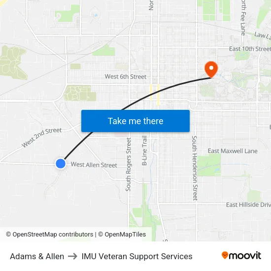 Adams & Allen to IMU Veteran Support Services map