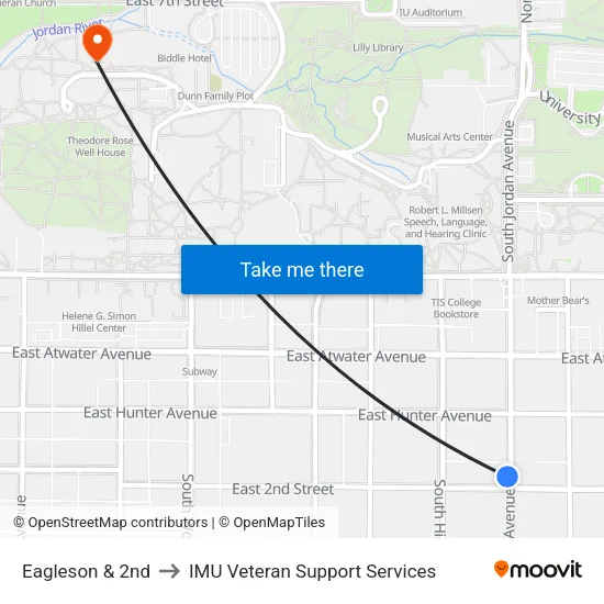 Eagleson & 2nd to IMU Veteran Support Services map