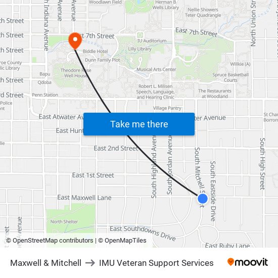 Maxwell & Mitchell to IMU Veteran Support Services map