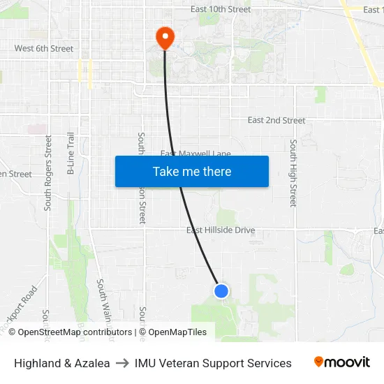 Highland & Azalea to IMU Veteran Support Services map