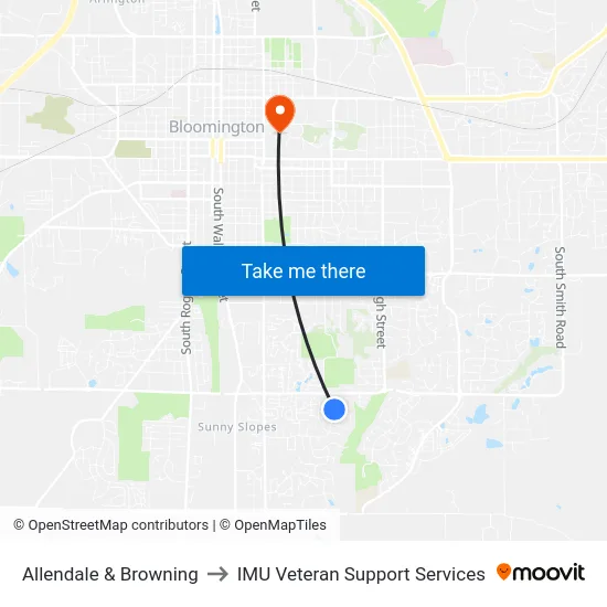 Allendale & Browning to IMU Veteran Support Services map