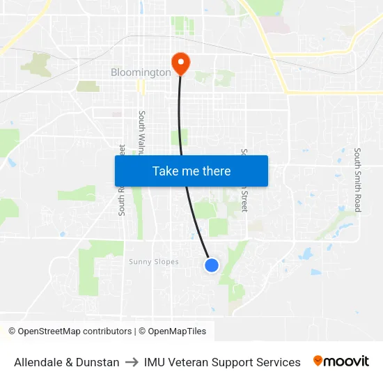 Allendale & Dunstan to IMU Veteran Support Services map