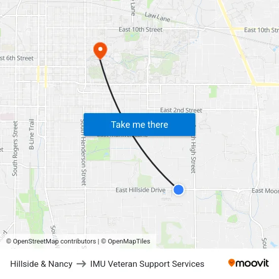 Hillside & Nancy to IMU Veteran Support Services map