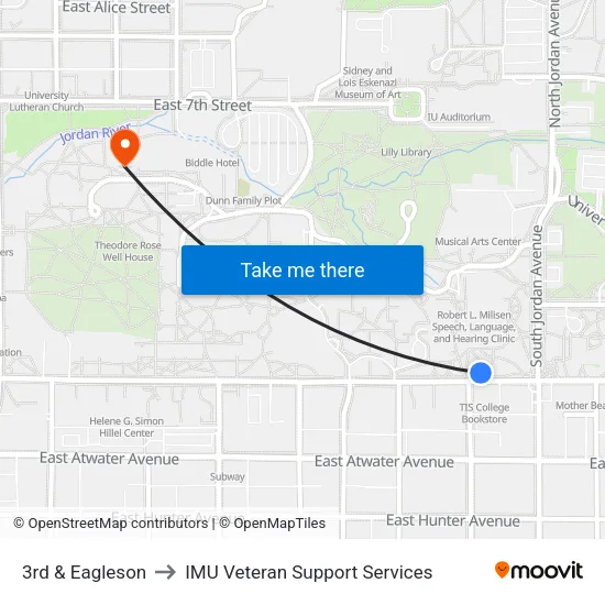 3rd & Eagleson to IMU Veteran Support Services map