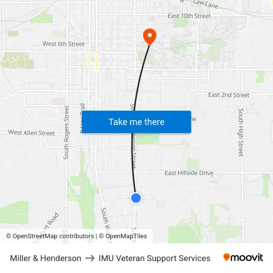 Miller & Henderson to IMU Veteran Support Services map