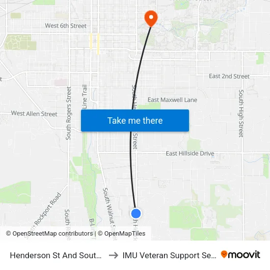 Henderson St And South Drive to IMU Veteran Support Services map
