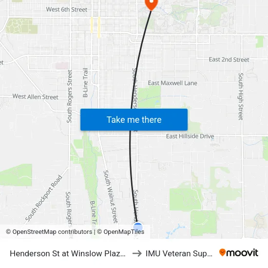 Henderson St at Winslow Plaza And Brandon Court to IMU Veteran Support Services map