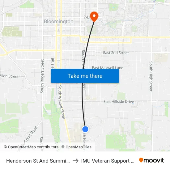 Henderson St And Summit View Pl to IMU Veteran Support Services map