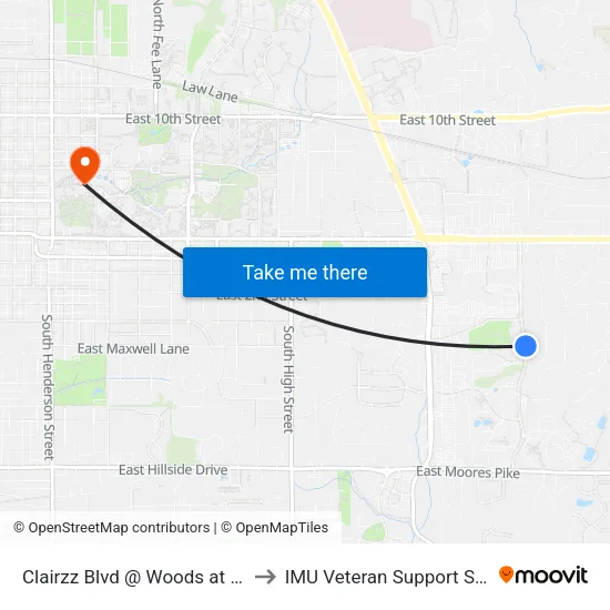 Clairzz Blvd @ Woods at Latimer to IMU Veteran Support Services map