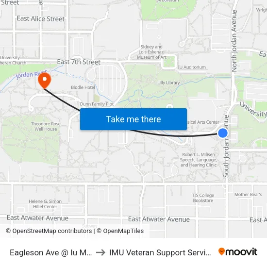 Eagleson Ave @ Iu Mac to IMU Veteran Support Services map