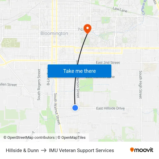 Hillside & Dunn to IMU Veteran Support Services map