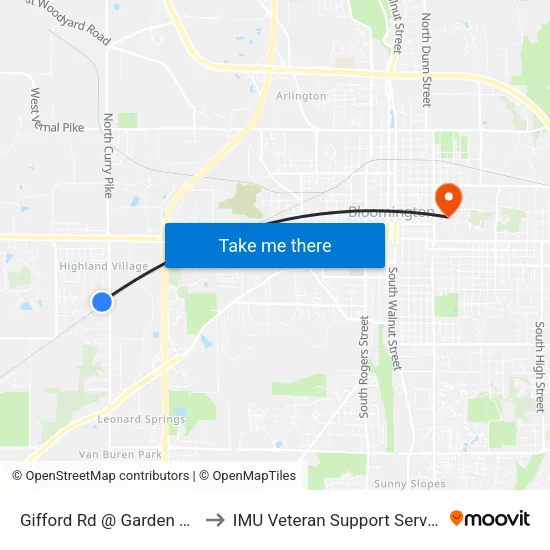 Gifford Rd @ Garden Villa to IMU Veteran Support Services map