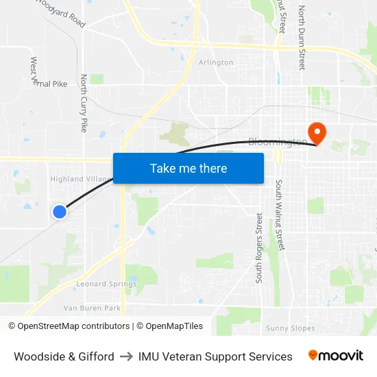 Woodside & Gifford to IMU Veteran Support Services map