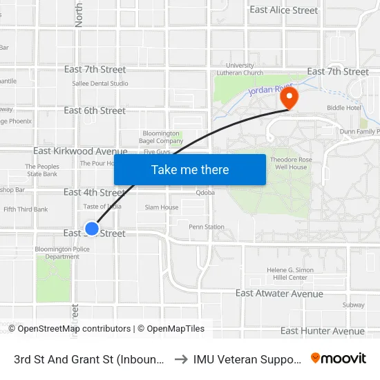 3rd St And Grant St (Inbound-Westbound) to IMU Veteran Support Services map