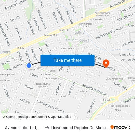 Avenida Libertad, 320 to Universidad Popular De Misiones map