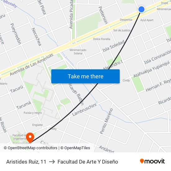 Aristides Ruiz, 11 to Facultad De Arte Y Diseño map