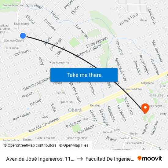 Avenida José Ingenieros, 1140 to Facultad De Ingeniería map