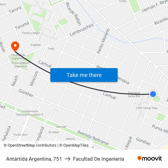 Antártida Argentina, 751 to Facultad De Ingeniería map