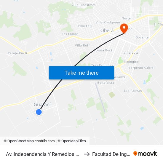 Av. Independencia Y Remedios De Escalada to Facultad De Ingeniería map
