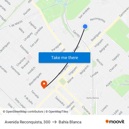 Avenida Reconquista, 300 to Bahía Blanca map