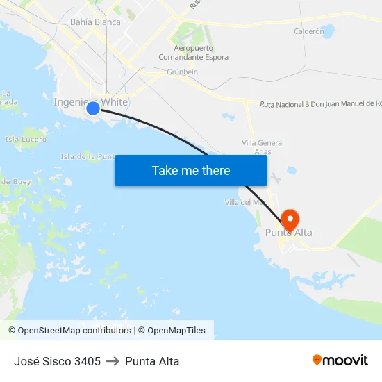 José Sisco 3405 to Punta Alta map