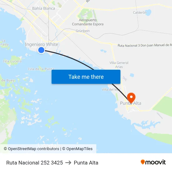 Ruta Nacional 252 3425 to Punta Alta map