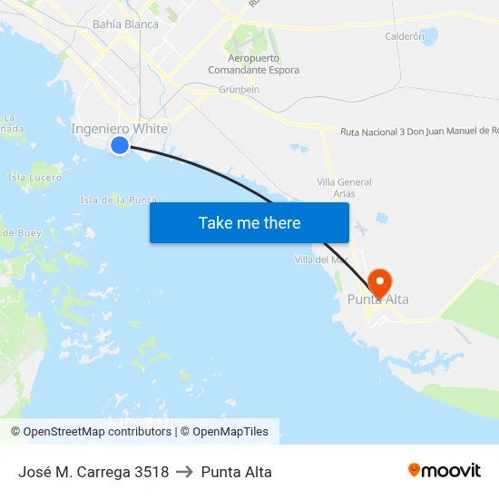 José M. Carrega 3518 to Punta Alta map