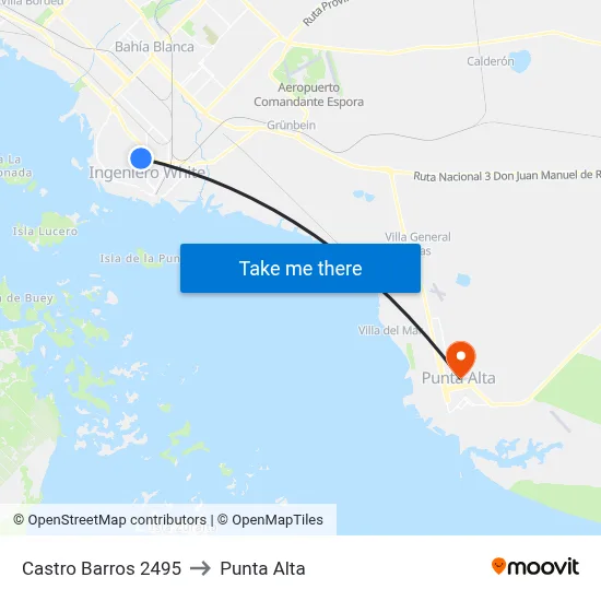 Castro Barros 2495 to Punta Alta map