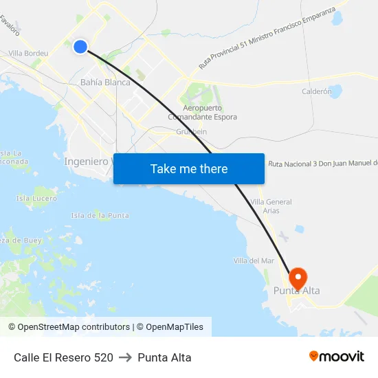 Calle El Resero 520 to Punta Alta map
