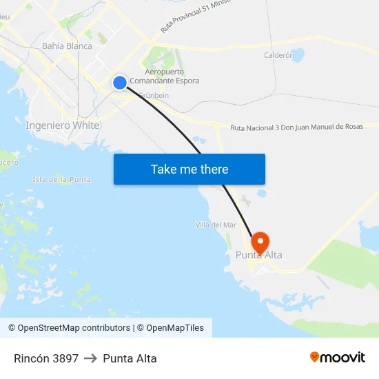 Rincón 3897 to Punta Alta map