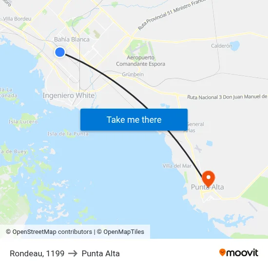 Rondeau, 1199 to Punta Alta map