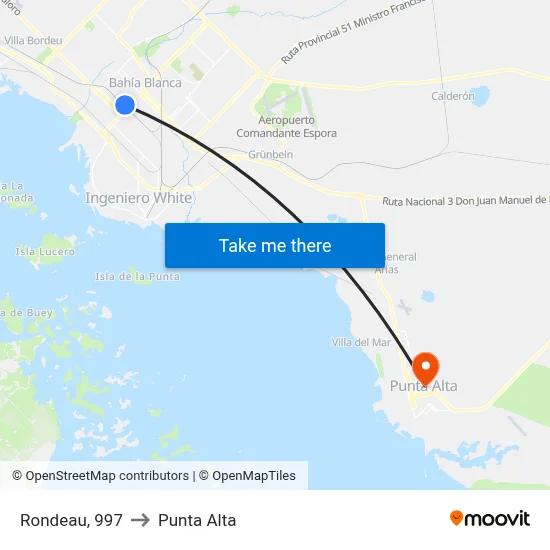 Rondeau, 997 to Punta Alta map