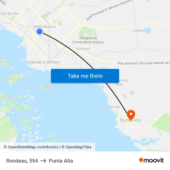 Rondeau, 594 to Punta Alta map