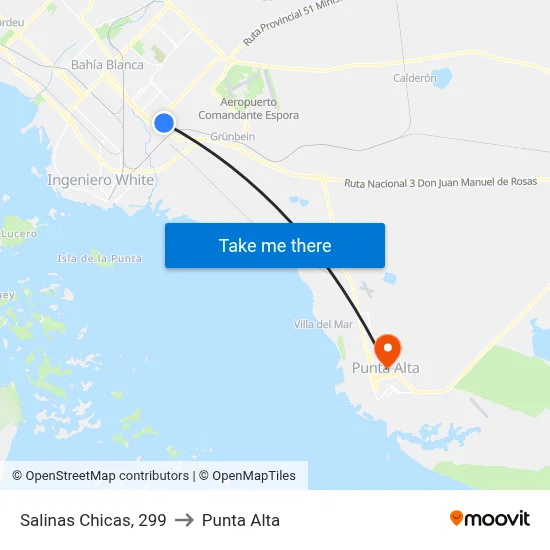 Salinas Chicas, 299 to Punta Alta map