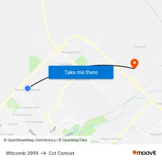 Witcomb 3999 to Cct Conicet map