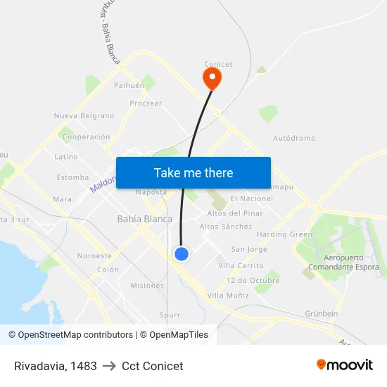 Rivadavia, 1483 to Cct Conicet map